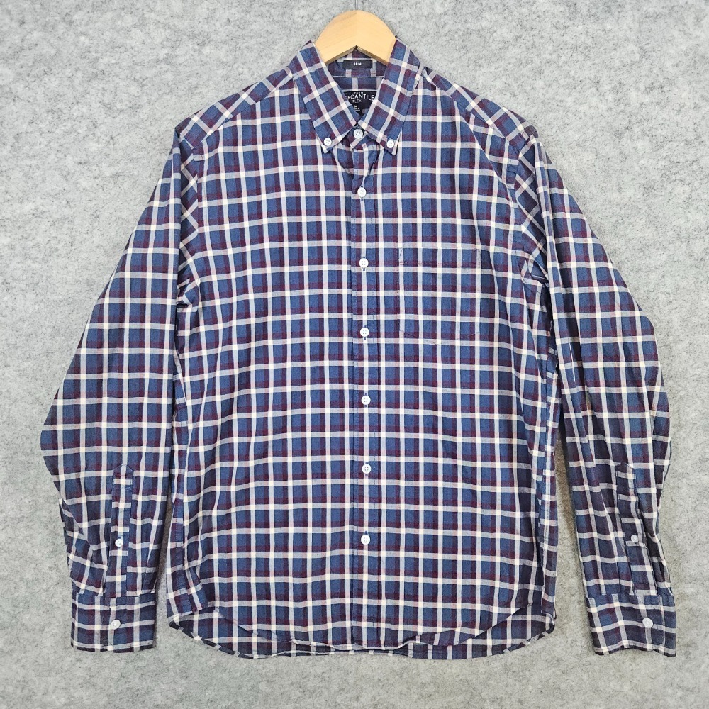 J Crew Mercantile Men's Flex Slim Fit Shirt Size M Multicolor Windowpane Plaid